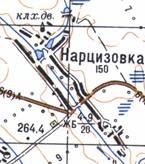 Топографическая карта Нарцизовки