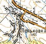 Топографічна карта Пеньківки