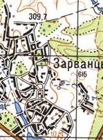 Топографічна карта Зарванців