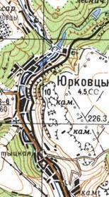 Топографічна карта Юрківців