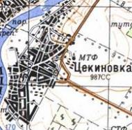 Топографическая карта Цекиновки