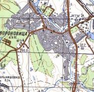 Топографическая карта Вороновицы