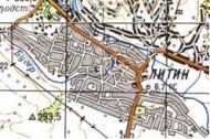 Топографическая карта Литина
