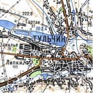 Топографическая карта Тульчина