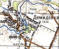 Топографическая карта Демидовки
