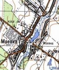 Топографическая карта Моевки