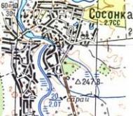 Топографическая карта Сосонки