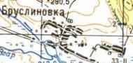 Топографическая карта Бруслиновки