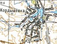 Topographic map of Kordyshivka