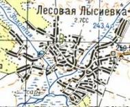 Топографическая карта Лесовой Лысиевки