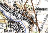 Топографическая карта Гальжбиевки