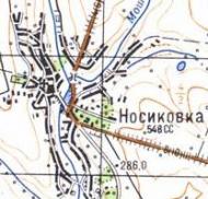 Топографическая карта Носиковки