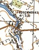 Топографическая карта Герасимовки