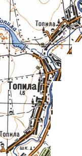 Топографическая карта Топилы
