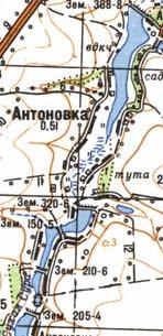 Топографическая карта Антоновки