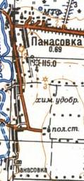 Топографическая карта Панасовки