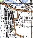 Топографическая карта Саевки