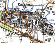 Топографическая карта Славянки