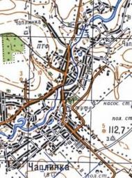Топографічна карта Чаплинка