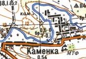 Топографическая карта Камянки