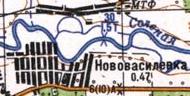 Топографическая карта Нововасильевки