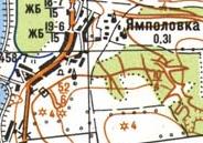 Топографическая карта Ямполовки