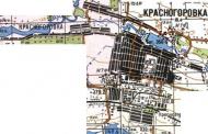 Топографическая карта Красногоровки