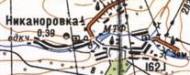 Топографическая карта Никаноровки