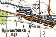 Топографическая карта Пречистовки