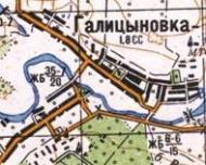 Топографическая карта Галициновки