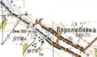 Топографическая карта Веролюбовки