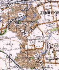 Топографическая карта Димитрова