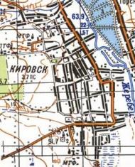 Топографическая карта Кировска