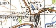 Топографическая карта Новогригоровки