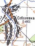 Топографическая карта Соболовки
