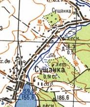 Topographic map of Suschanka