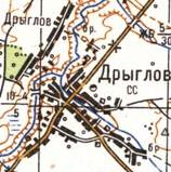 Топографическая карта Дрыглова