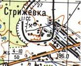 Топографическая карта Стрижовки