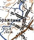 Топографическая карта Браженки