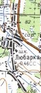 Topographic map of Lyubarka
