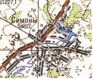 Топографічна карта Симонів
