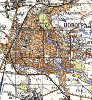 Topographic map of Novohrad-Volynskyi