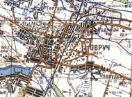 Топографическая карта Овруча