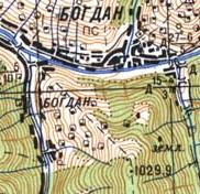 Топографическая карта Богдана