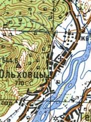 Топографічна карта Вільхівців