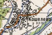 Топографічна карта Кошельово