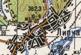 Топографическая карта Липчи