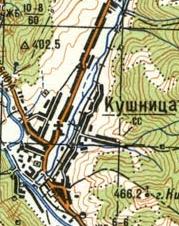 Топографічна карта Кушниці