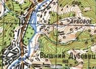 Топографическая карта Вышнего Дубовца