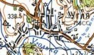 Топографическая карта Угли